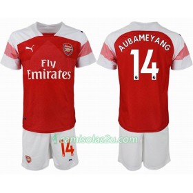 Camisolas de Futebol Arsenal AUBAMEYANG 14 Criança Equipamento Principal 2018/19 Manga Curta